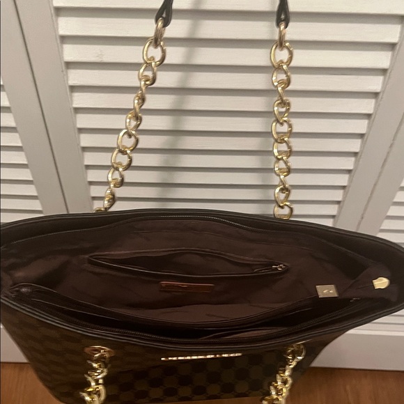 # 0491- Montana West Black and Brown Checkered Tote - Picture 3 of 7